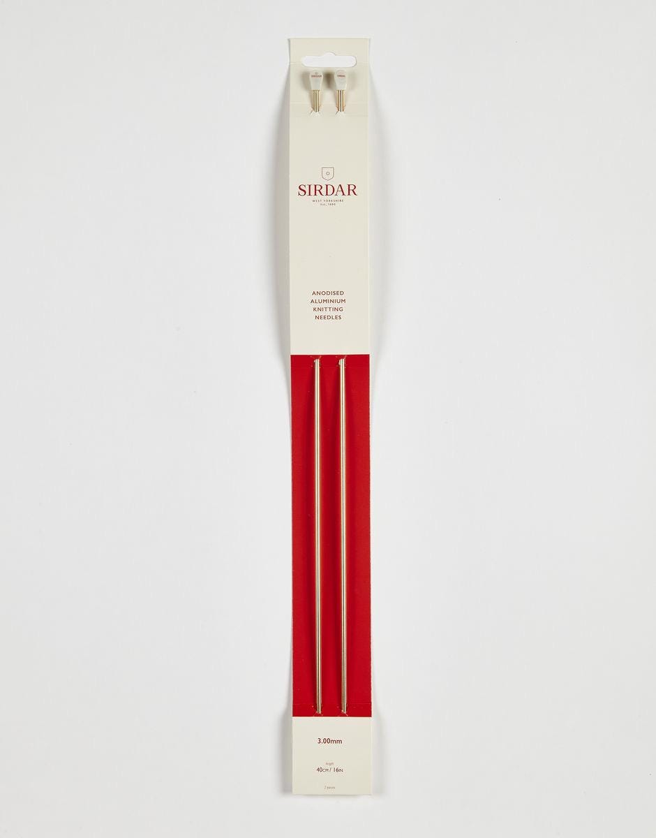 SIRDAR Single Point Anodised Aluminium Rose gold knitting needles in sizes 3.50mm, 4.00mm, 5.00mm, 6.00mm, 7.00mm and 8.00mm