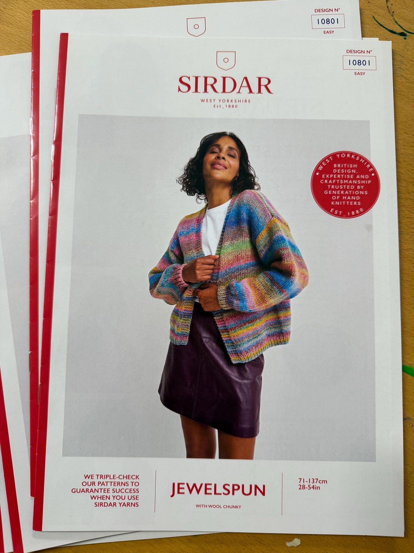 Sirdar Jewelspun with Wool Chunky Knitting Pattern Books. Design 10800, 10801 and 10702. Sweater Knitting Patterns.