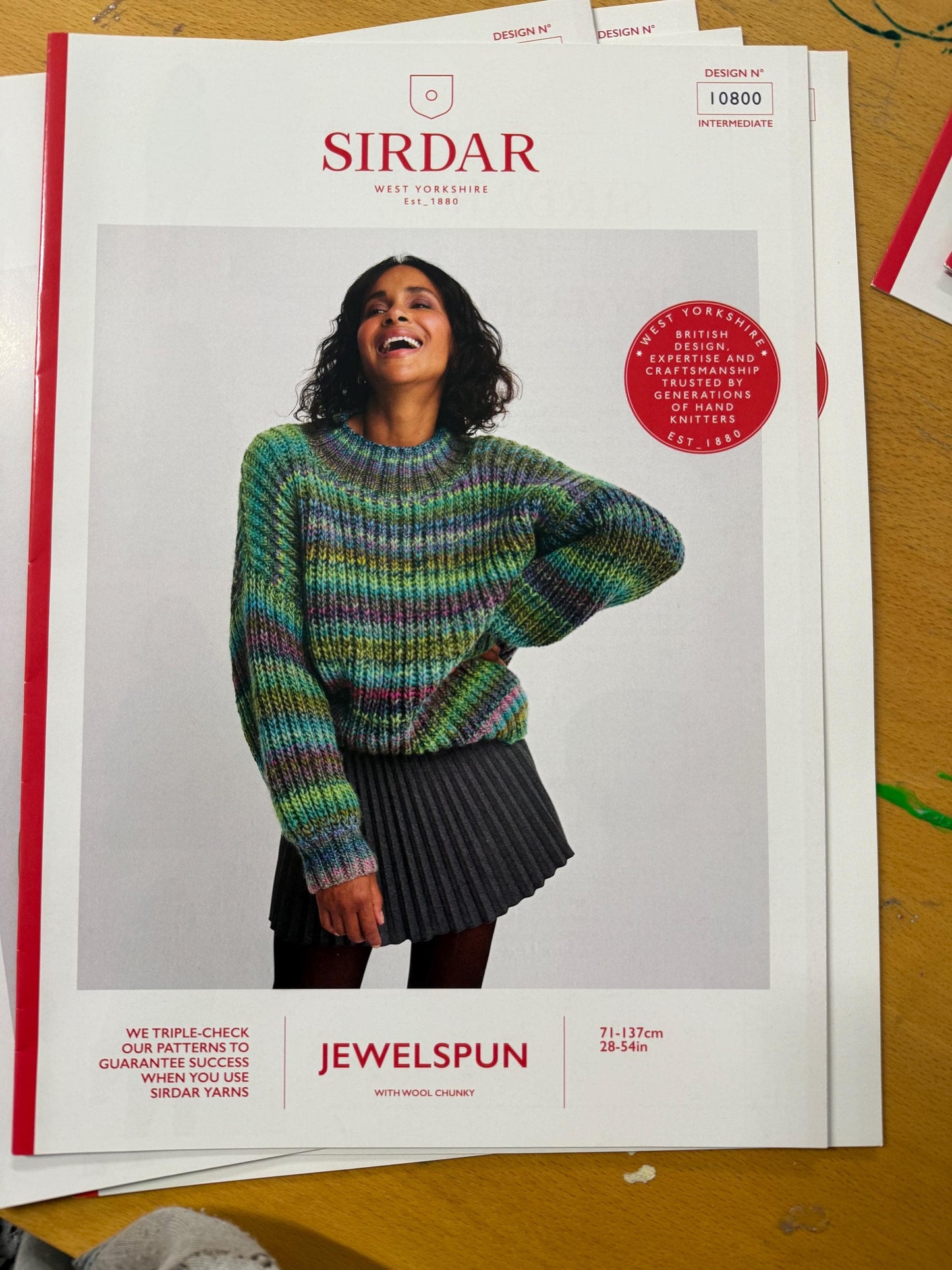 Sirdar Jewelspun with Wool Chunky Knitting Pattern Books. Design 10800, 10801 and 10702. Sweater Knitting Patterns.