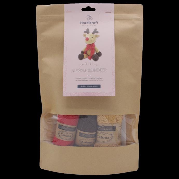 Hardicraft Rudolf Reindeer complete crochet kit.