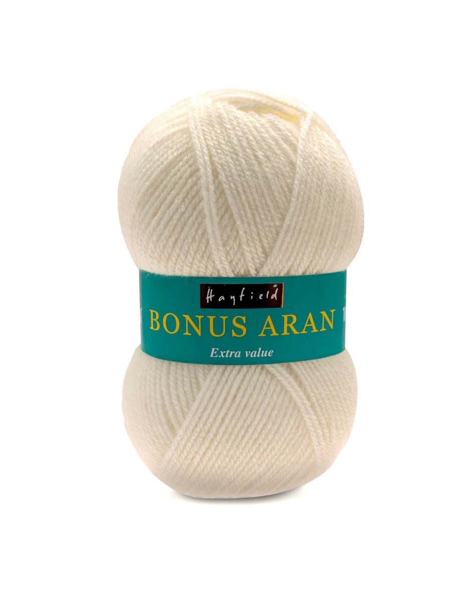 Hayfield Bonus Aran F236 100g Extra Value Acrylic Wool in Colours 812 Cream and 814 Light Grey Mix