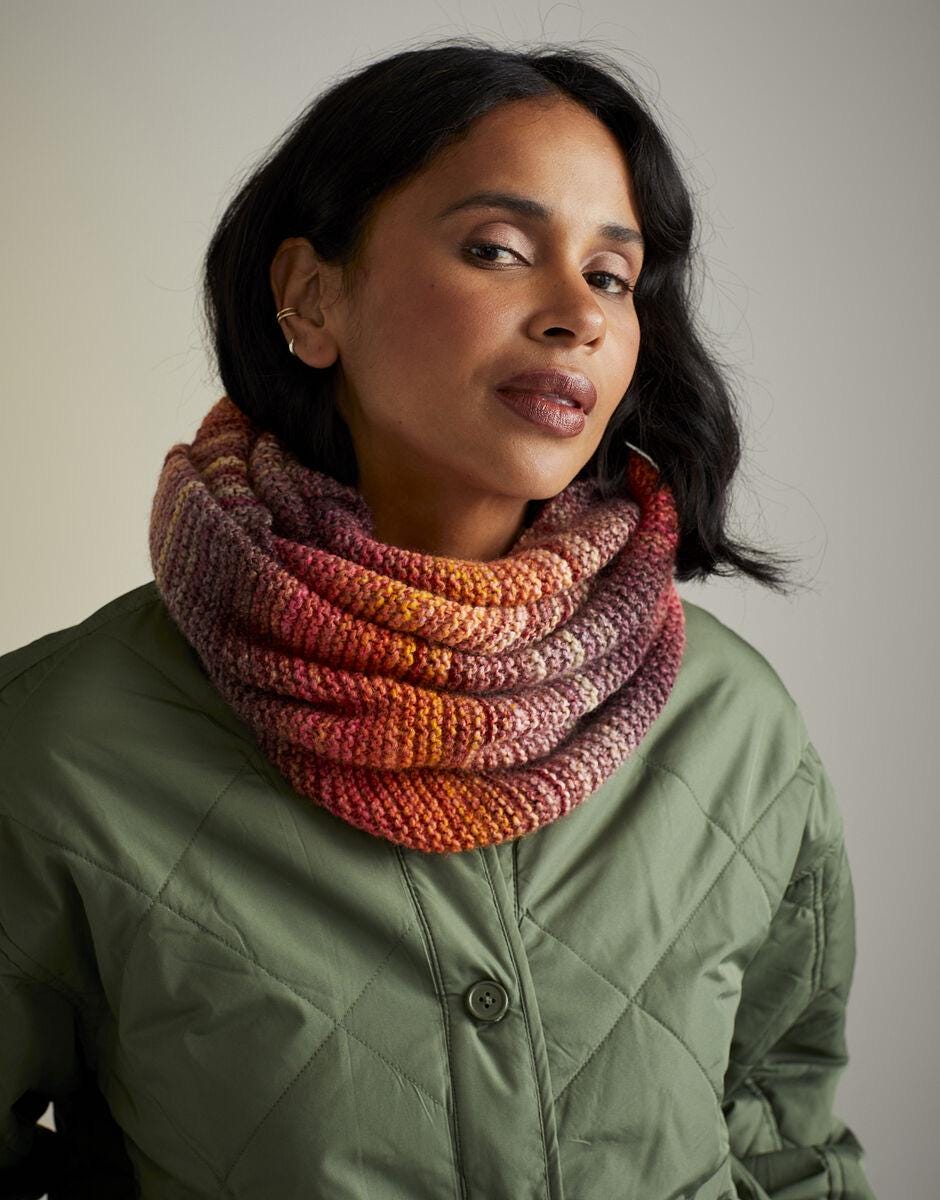 Sirdar Jewelspun Aran Knitting Patterns styles 10718, 10719, 10720, 10727 and 10729. Cardigan patterns, Snood pattern.