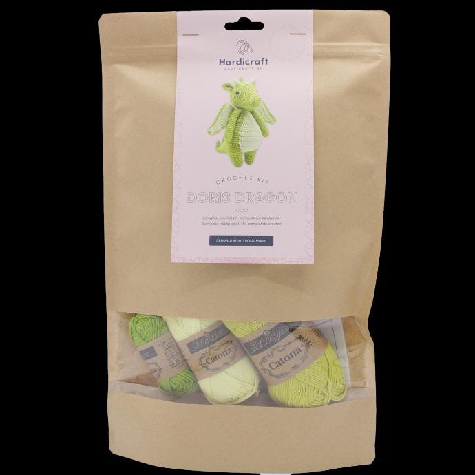 Hardicraft Doris Dragon complete crochet kit.