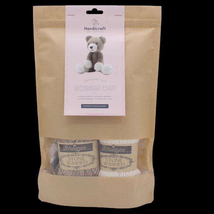Hardicraft Robbin Cat complete crochet kit.