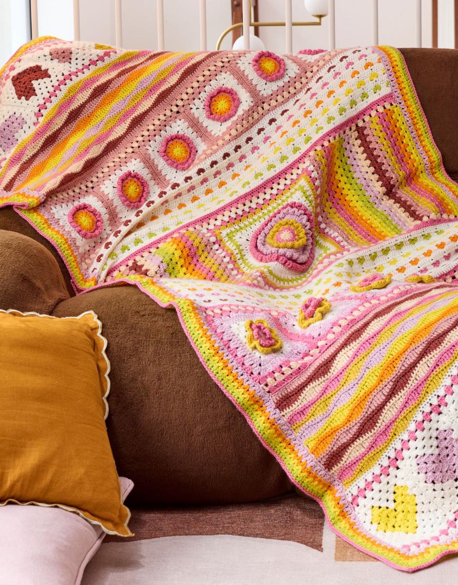 Sirdar Hearts and Flowers Spring Crochet Along Blanket Yarn Bundle Free Weekly Crochet Patterns & Videos Starting 5th Of February