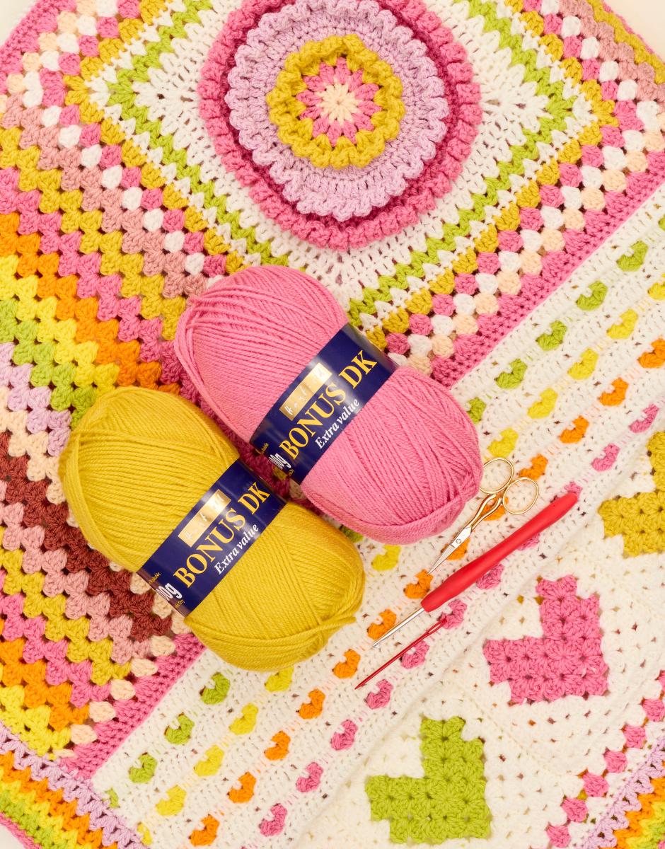 Sirdar Hearts and Flowers Spring Crochet Along Blanket Yarn Bundle Free Weekly Crochet Patterns & Videos Starting 5th Of February