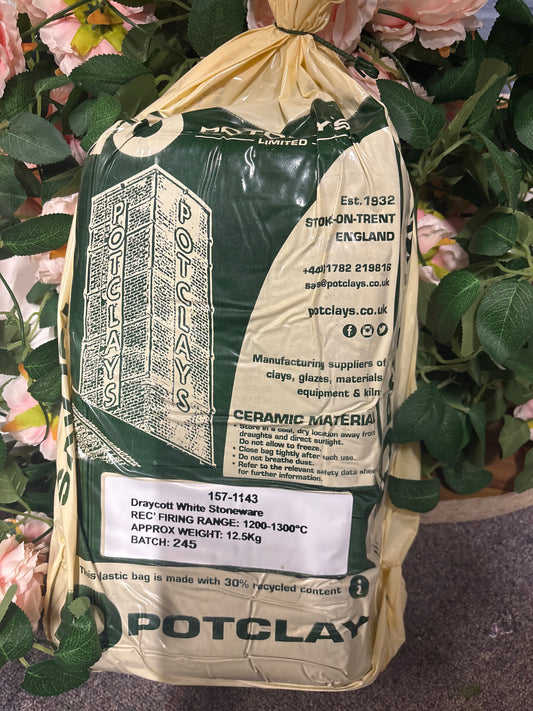 Draycott White Stoneware 1200-1300C 157-1143 12.5kg bag