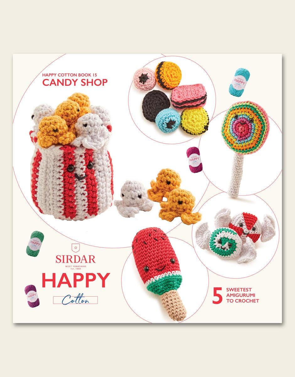 Sirdar Pattern Books Happy Cotton available in One Shape Two Ways, Birds of Paradise BK543, Candy Shop BK545 and Seasonal Bunting 2.