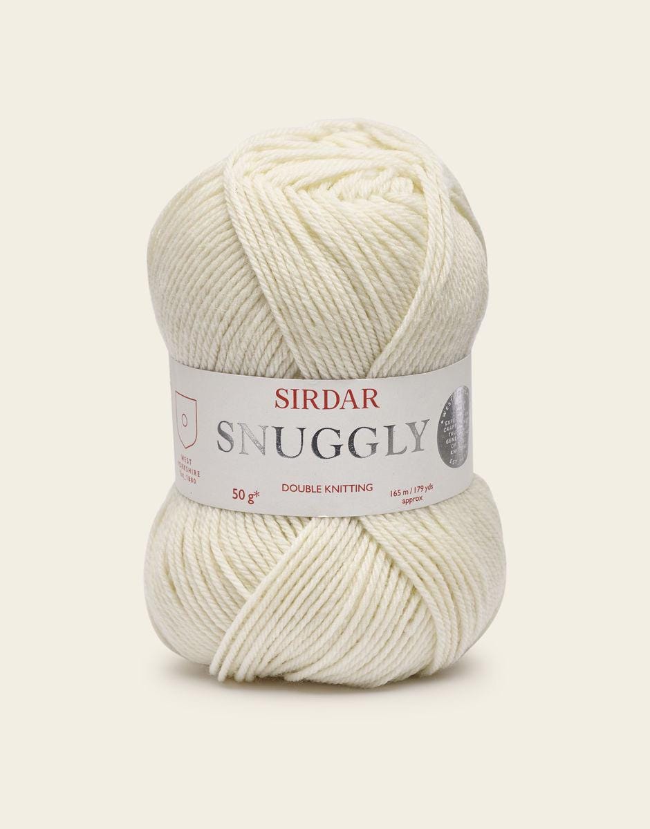 Sirdar Snuggly Double Knitting Yarn F075 50g in 344 Oatmeal, 251 White and 302 Pearly Pink.