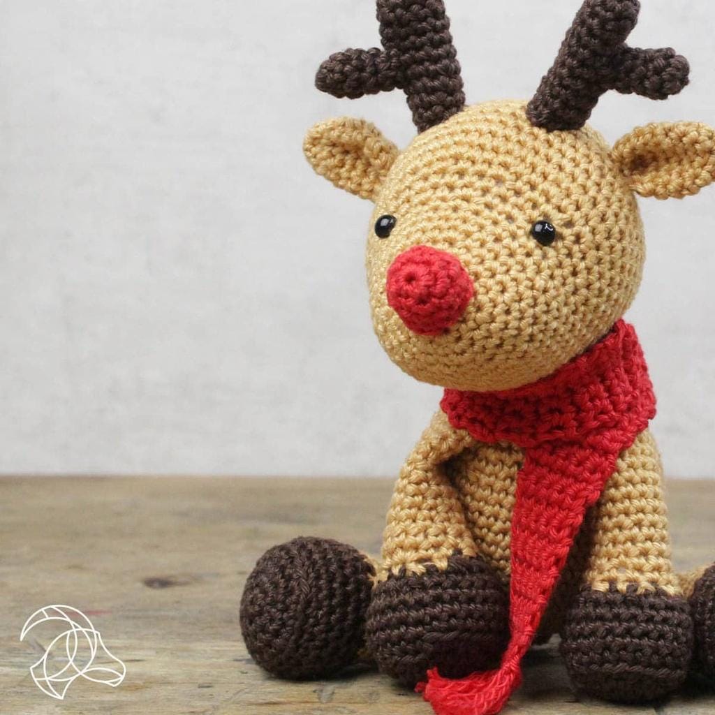 Hardicraft Rudolf Reindeer complete crochet kit.