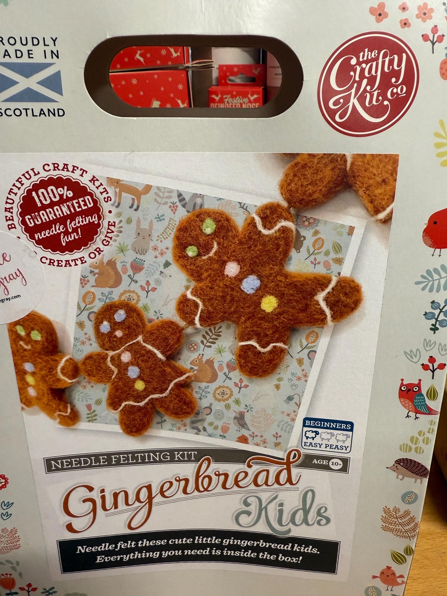 The Crafty Kit Co. Gingerbread Kids needle felting kit.