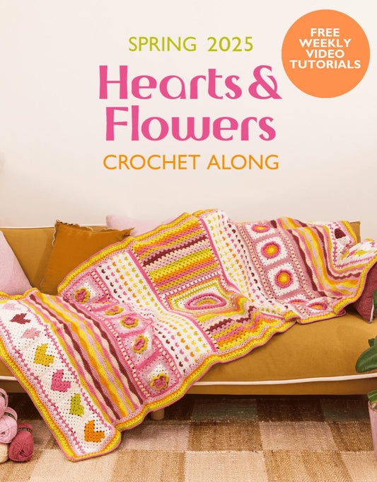 Sirdar Hearts and Flowers Spring Crochet Along Blanket Yarn Bundle Free Weekly Crochet Patterns & Videos Starting 5th Of February